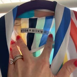 Alice + Olivia Multicolor Striped Blazer
